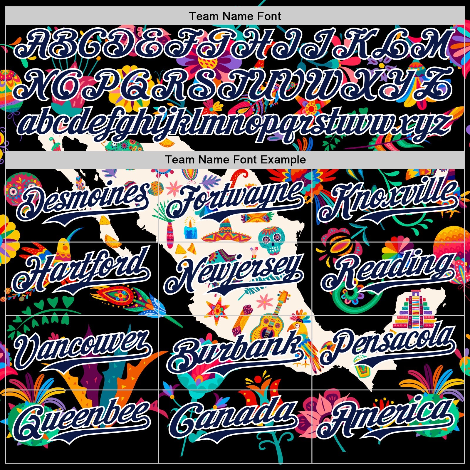 Custom Black Navy-White 3D Mexico Map With Tropical Plant And Animal Authentic Baseball Jersey - Sky-Custom