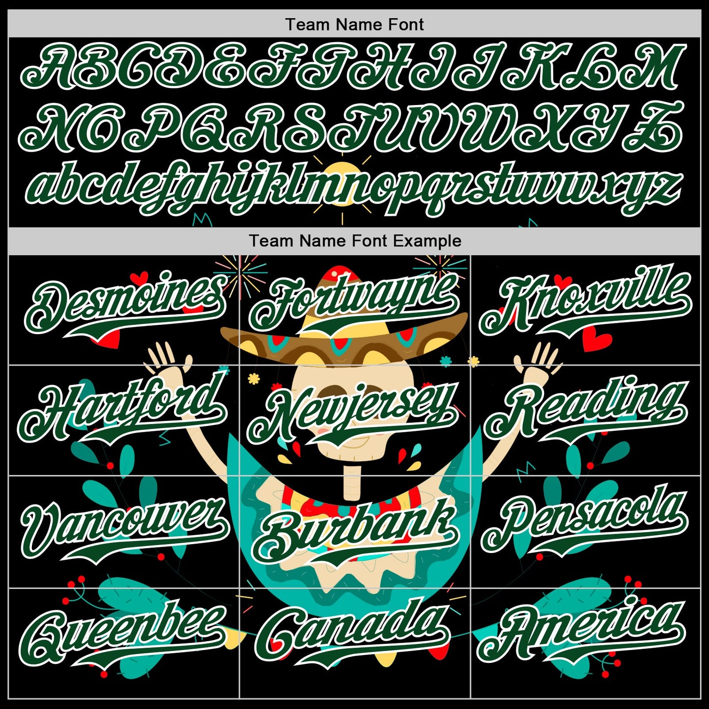 Custom Black Green-White 3D Mexican Festival Flower Skull With Sombrero Cinco de Mayo Authentic Baseball Jersey - Sky-Custom