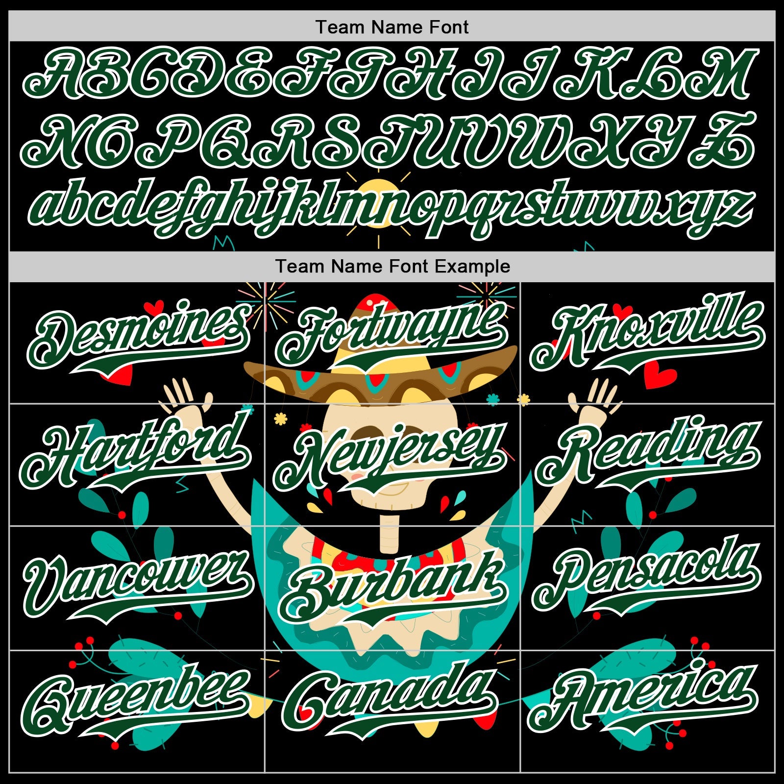 Custom Black Green-White 3D Mexican Festival Flower Skull With Sombrero Cinco de Mayo Authentic Baseball Jersey - Sky-Custom
