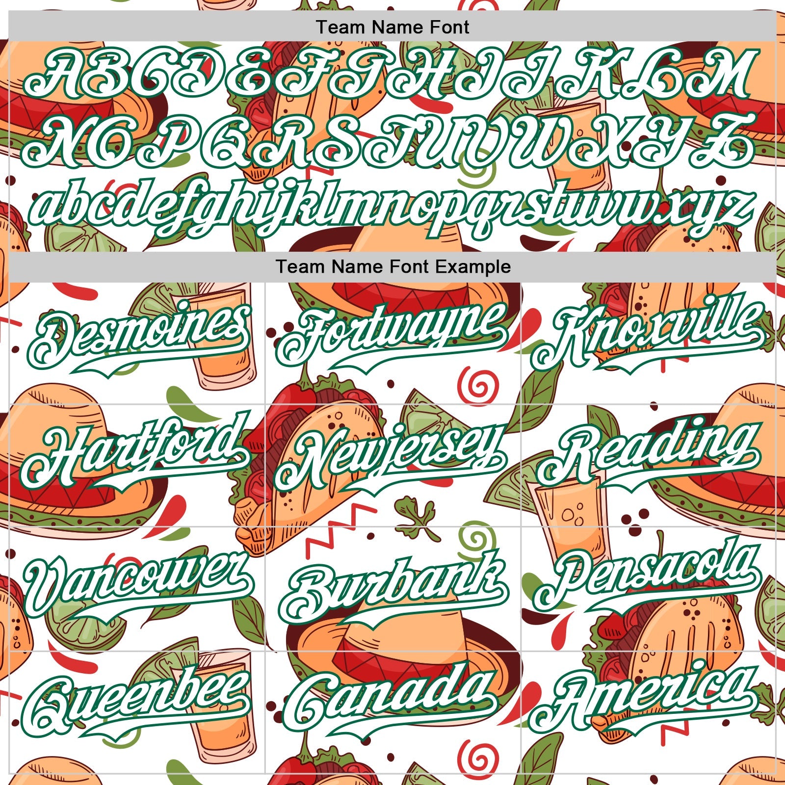 Custom White Kelly Green 3D Mexican Festival Tacos And Sombrero Cinco de Mayo Authentic Baseball Jersey - Sky-Custom