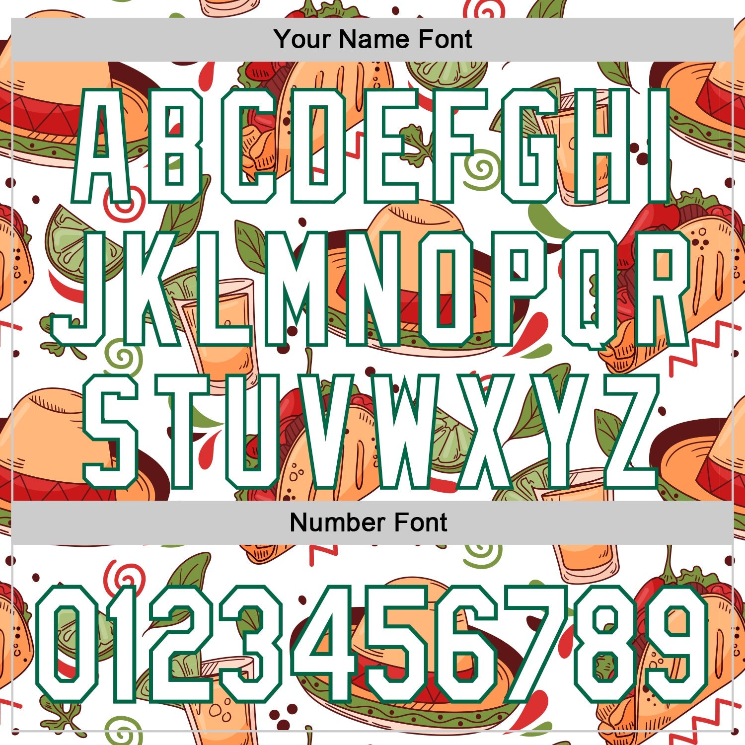 Custom White Kelly Green 3D Mexican Festival Tacos And Sombrero Cinco de Mayo Authentic Baseball Jersey - Sky-Custom
