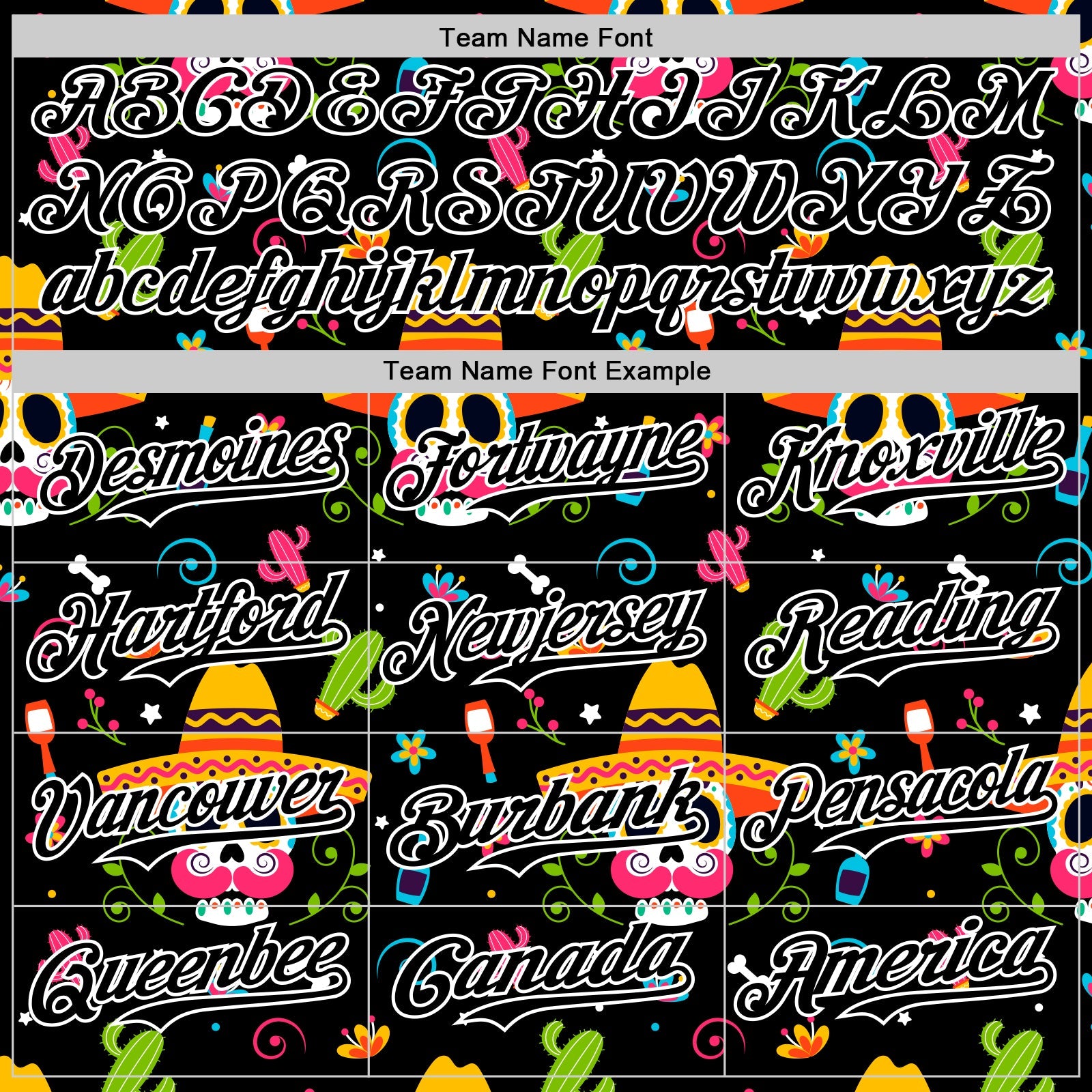 Custom Black White 3D Mexican Festival Flower Skull With Sombrero Cinco de Mayo Authentic Baseball Jersey - Sky-Custom