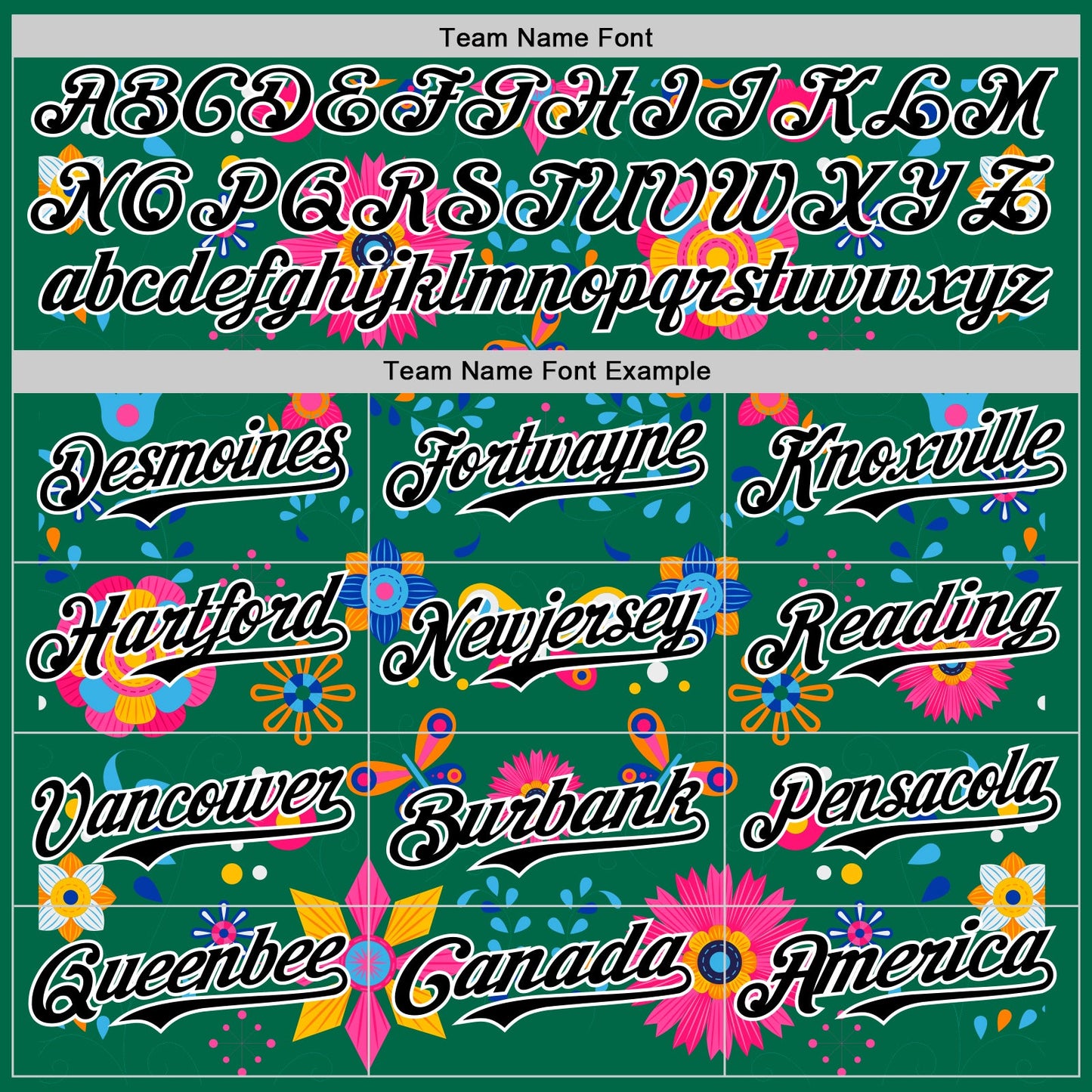 Custom Kelly Green Black-White 3D Mexican Festival Flower Cinco de Mayo Authentic Baseball Jersey - Sky-Custom