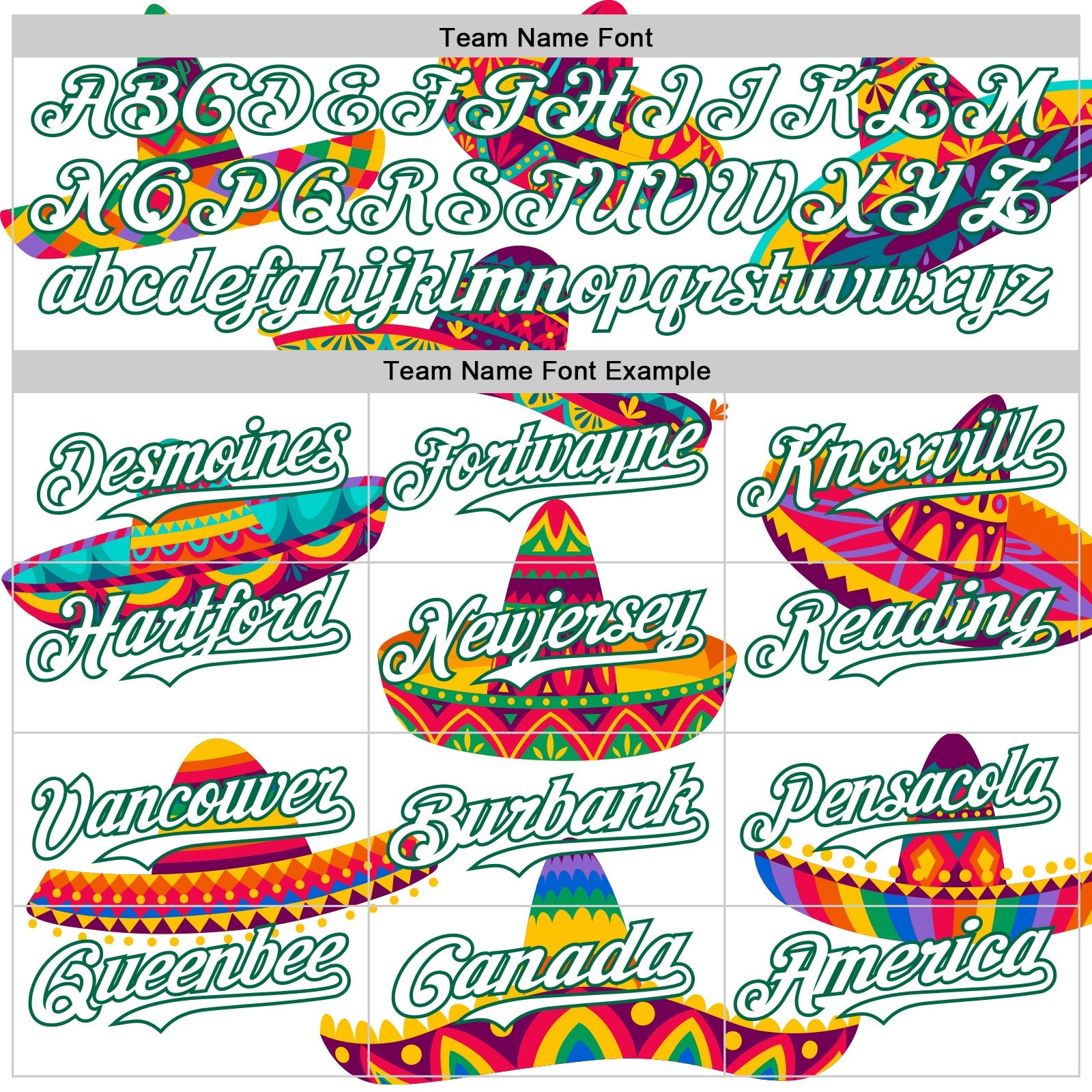 Custom White Kelly Green 3D Mexican Festival Sombrero Cinco de Mayo Authentic Baseball Jersey - Sky-Custom
