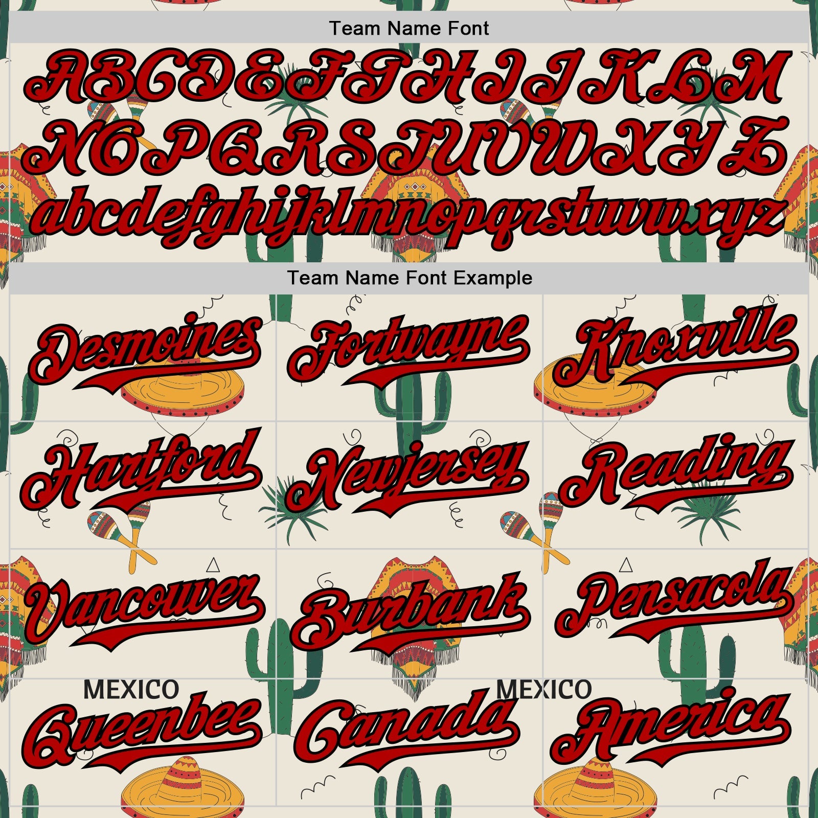 Custom Cream Red-Black 3D Mexican Festival Cactus And Sombrero Cinco de Mayo Authentic Baseball Jersey - Sky-Custom
