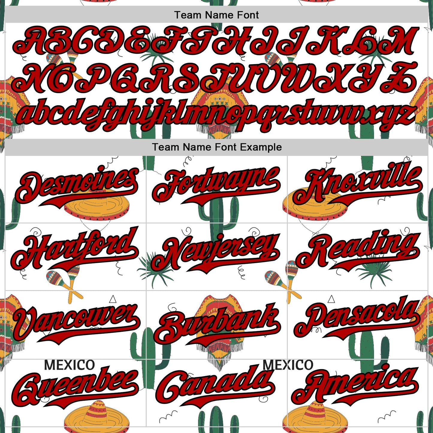 Custom White Red-Black 3D Mexican Festival Cactus And Sombrero Cinco de Mayo Authentic Baseball Jersey - Sky-Custom