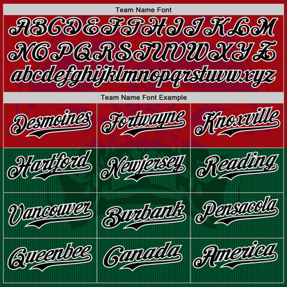 Custom Cardinal Black-Kelly Green 3D Mexico Authentic Baseball Jersey - Sky-Custom