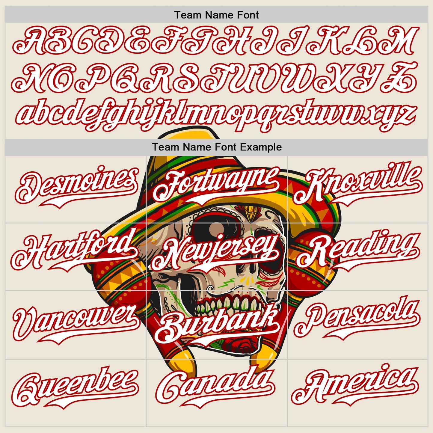 Custom Cream White-Red 3D Mexican Festival Skull With Sombrero Cinco de Mayo Authentic Baseball Jersey - Sky-Custom