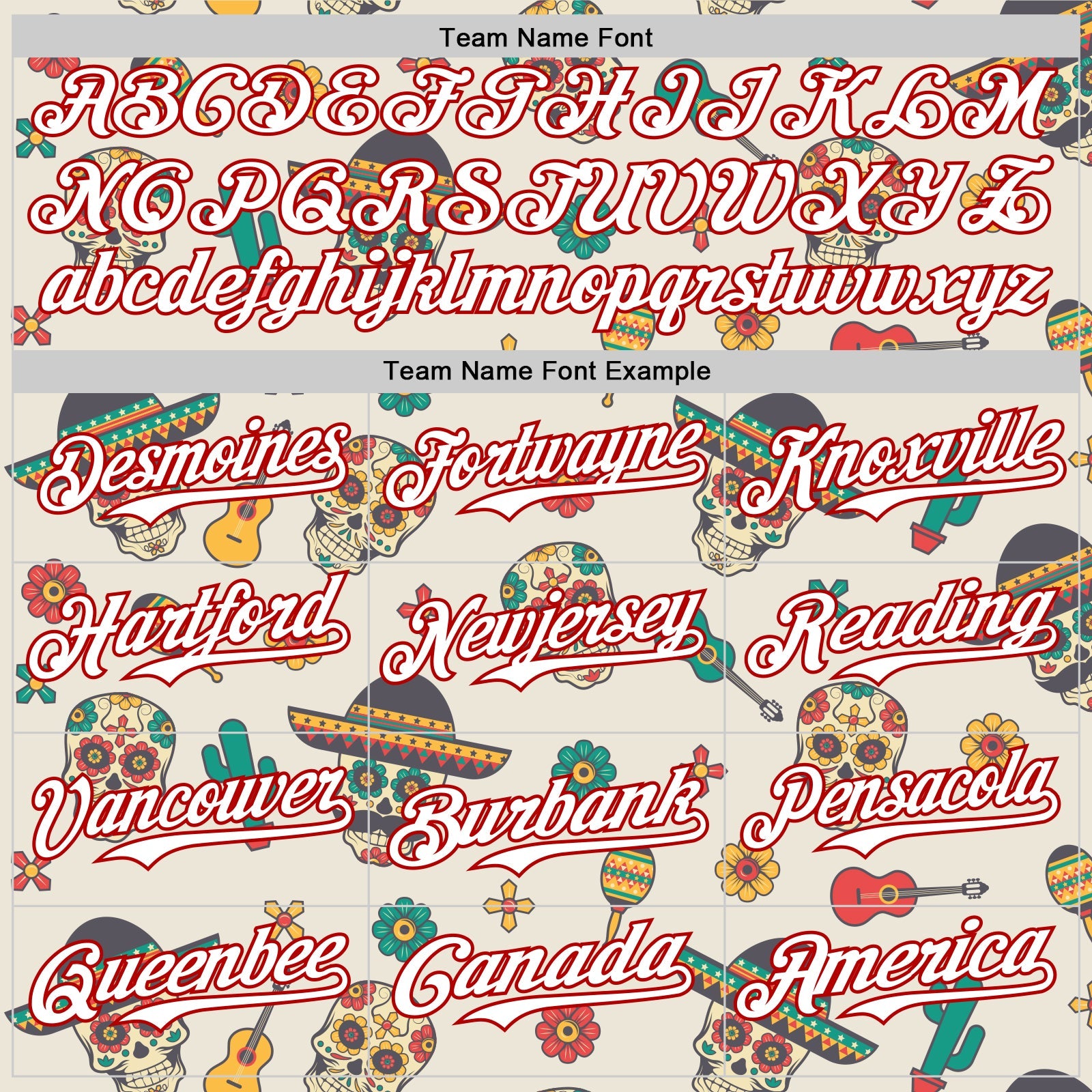 Custom Cream White-Red 3D Mexican Festival Cactus Skull With Sombrero Cinco de Mayo Authentic Baseball Jersey - Sky-Custom
