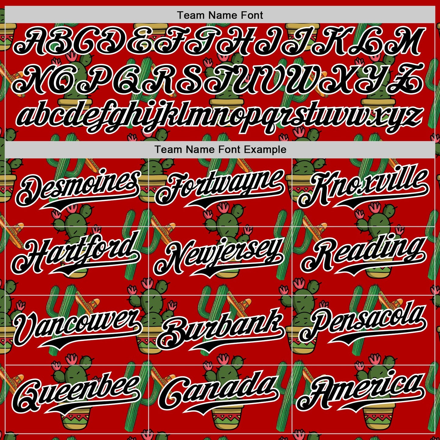 Custom Red Black-White 3D Mexican Cactus Authentic Baseball Jersey - Sky-Custom