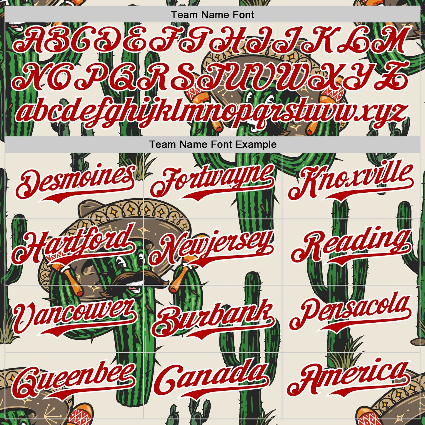 Custom Cream Red-White 3D Mexican Cactus Authentic Baseball Jersey - Sky-Custom