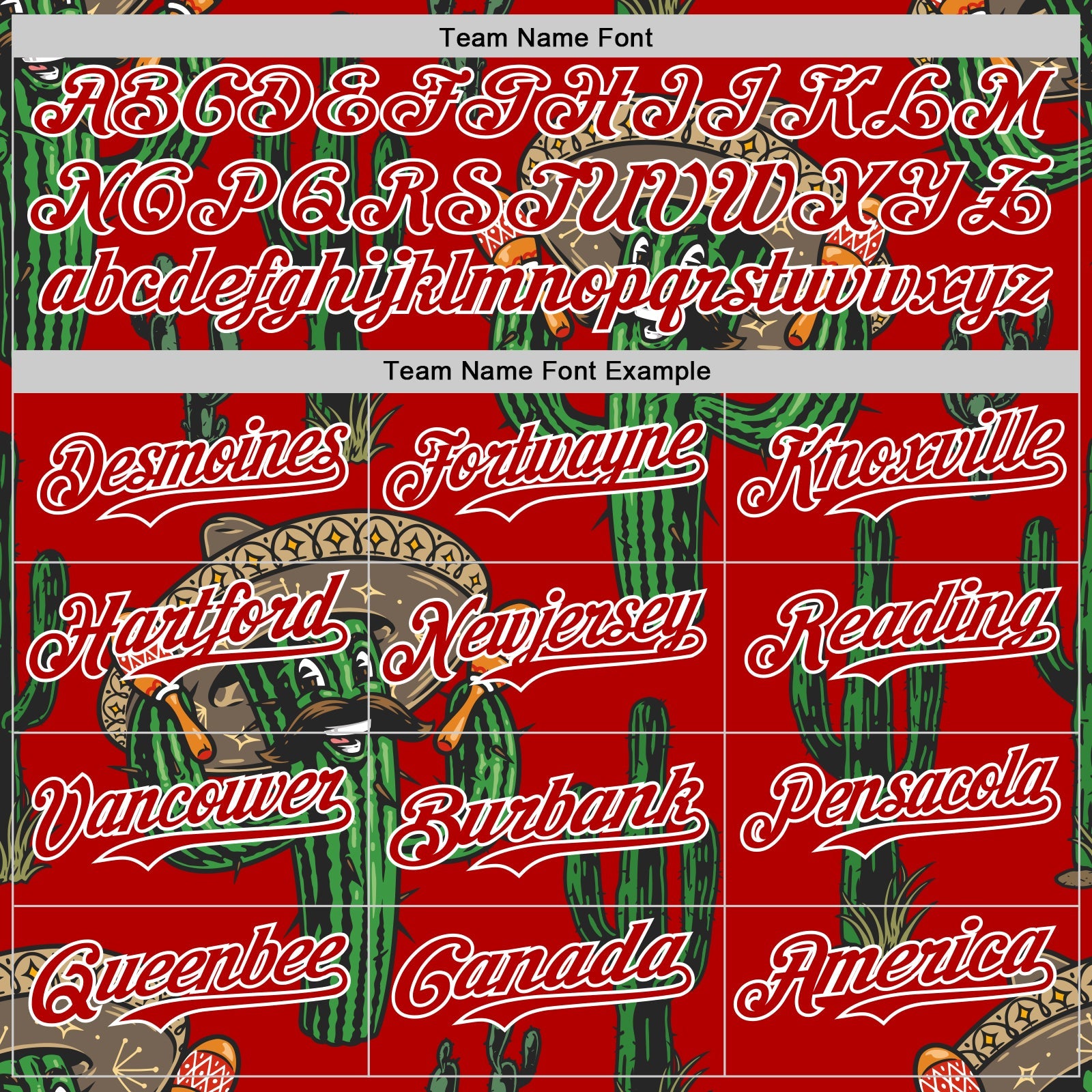 Custom Red White 3D Mexican Cactus Authentic Baseball Jersey - Sky-Custom