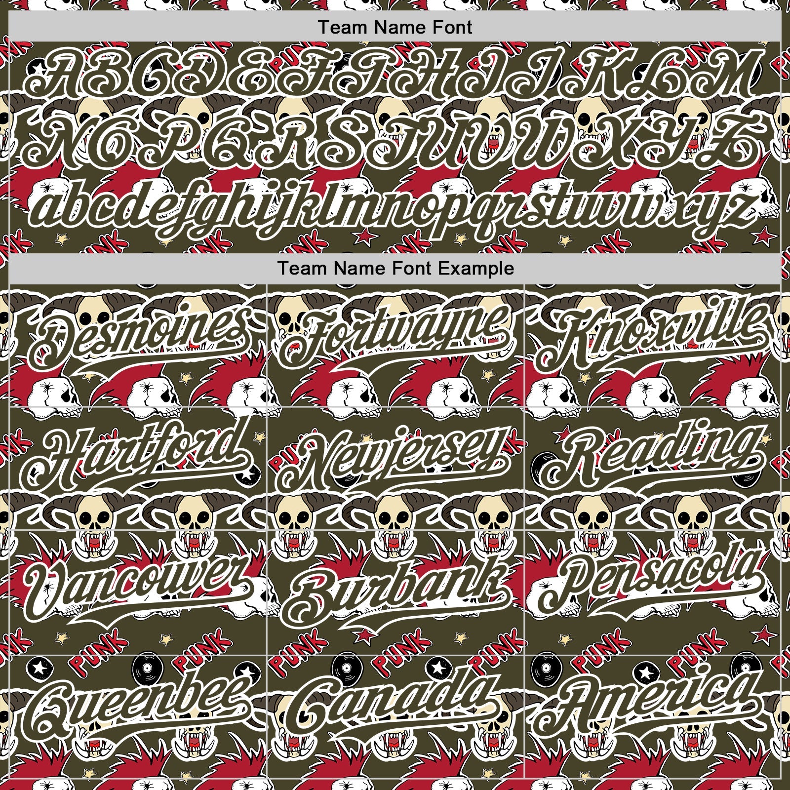 Custom Olive White 3D Punk Rock Skull Authentic Baseball Jersey - Sky-Custom