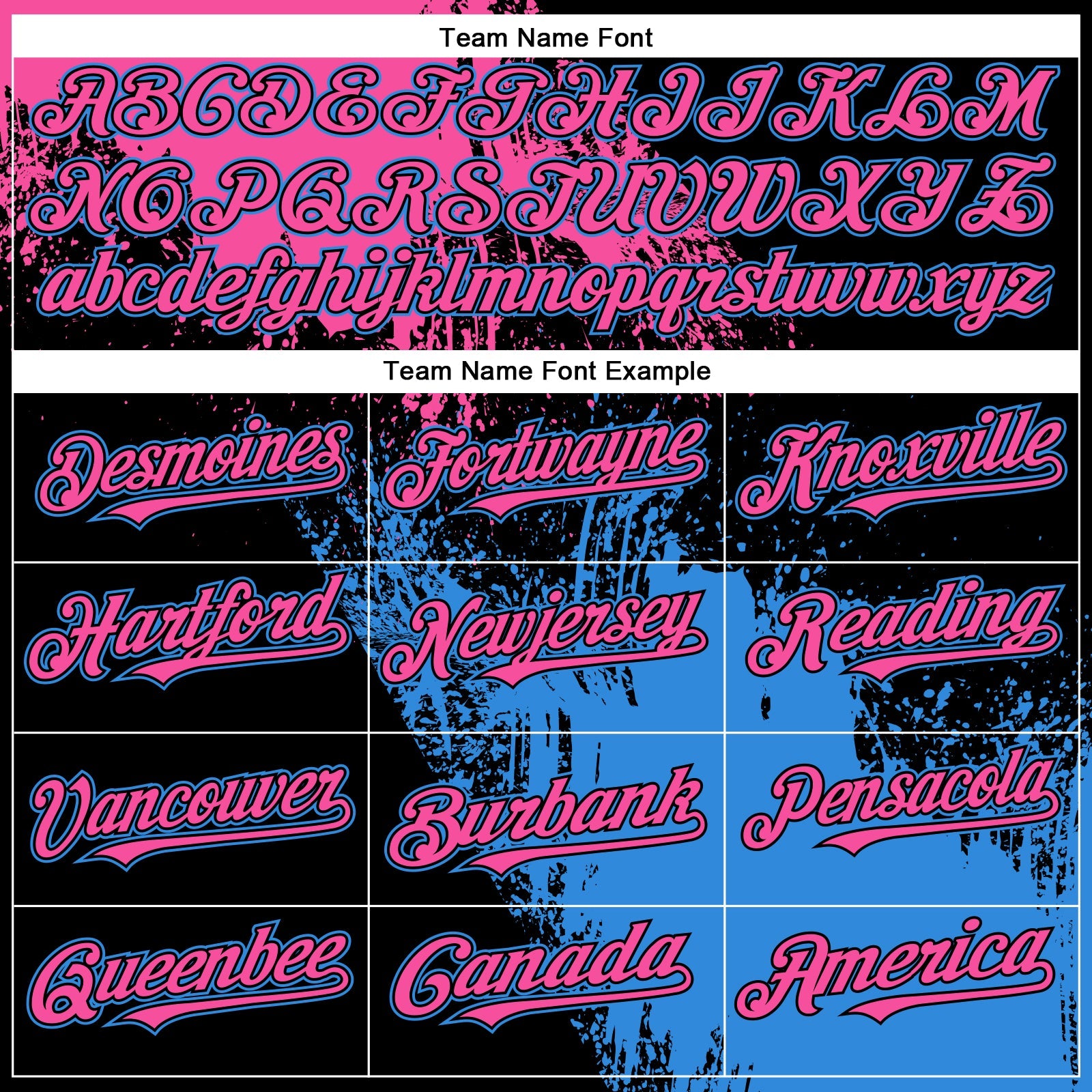 Custom Pink Electric Blue-Black 3D Pattern Design Abstract Brush Stroke Authentic Baseball Jersey - Sky-Custom