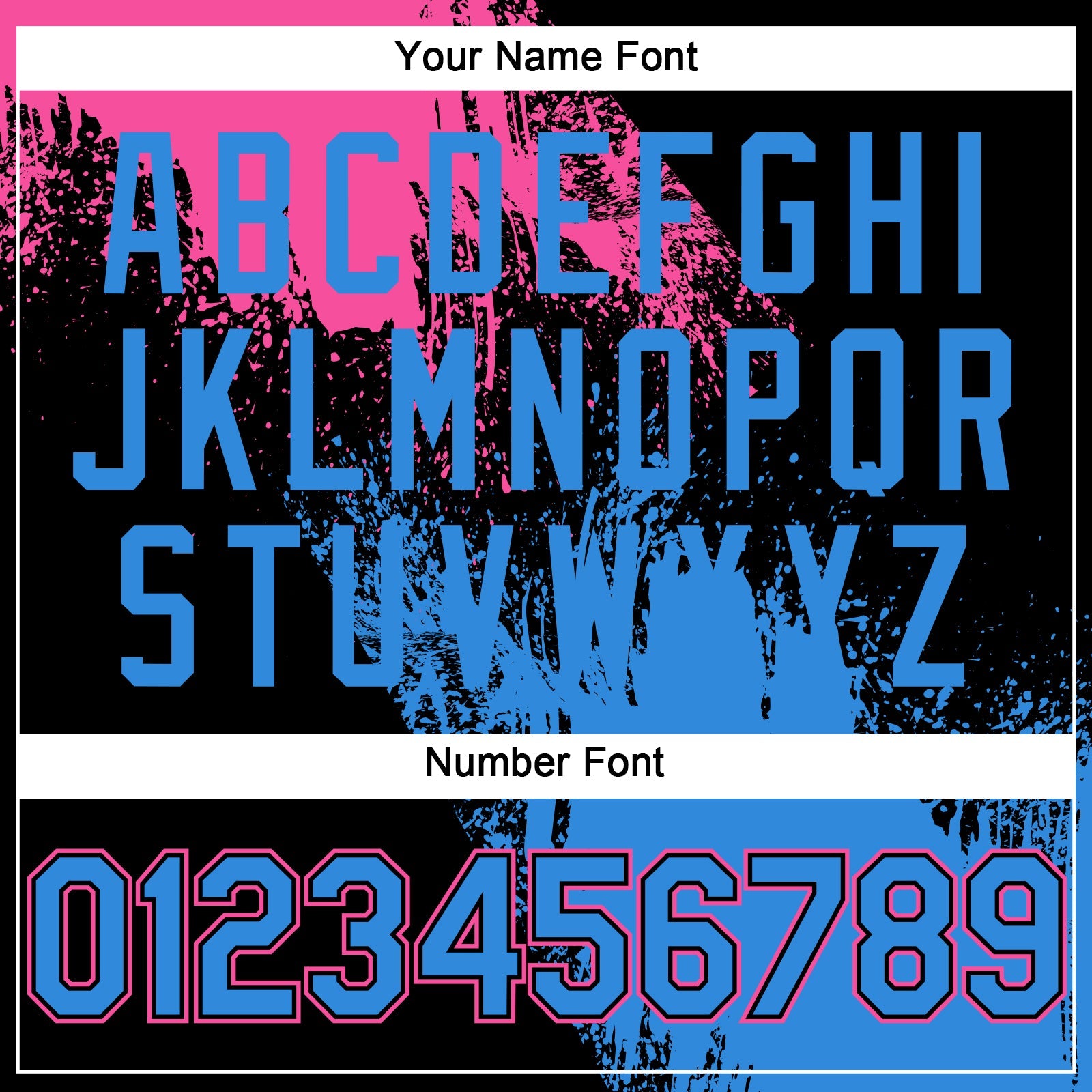 Custom Pink Electric Blue-Black 3D Pattern Design Abstract Brush Stroke Authentic Baseball Jersey - Sky-Custom
