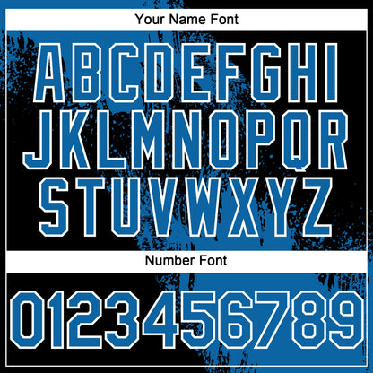 Custom Blue Black-White 3D Pattern Design Abstract Brush Stroke Authentic Baseball Jersey - Sky-Custom