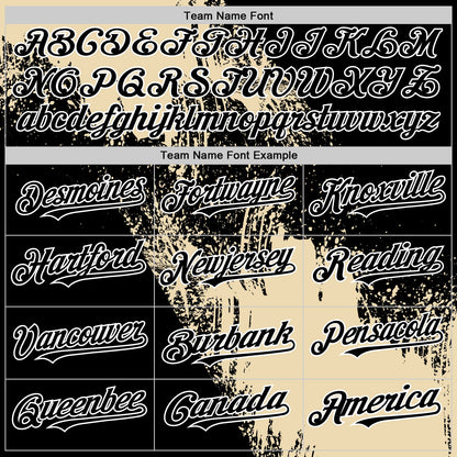 Custom Cream Black-White 3D Pattern Design Abstract Brush Stroke Authentic Baseball Jersey - Sky-Custom