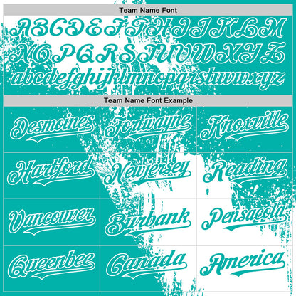Custom White Aqua 3D Pattern Design Abstract Brush Stroke Authentic Baseball Jersey - Sky-Custom