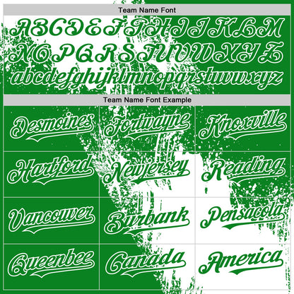 Custom White Grass Green 3D Pattern Design Abstract Brush Stroke Authentic Baseball Jersey - Sky-Custom