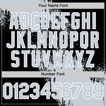 Custom Silver Black-White 3D Pattern Design Abstract Brush Stroke Authentic Baseball Jersey - Sky-Custom