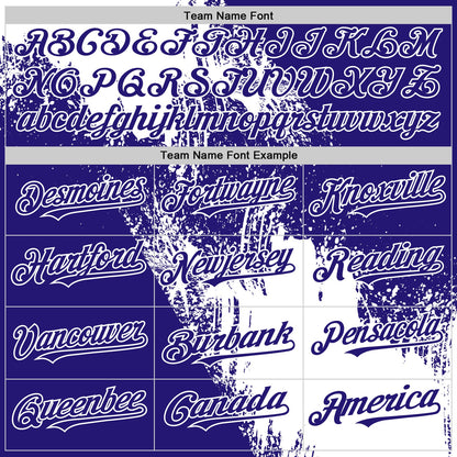 Custom White Dark Purple 3D Pattern Design Abstract Brush Stroke Authentic Baseball Jersey - Sky-Custom