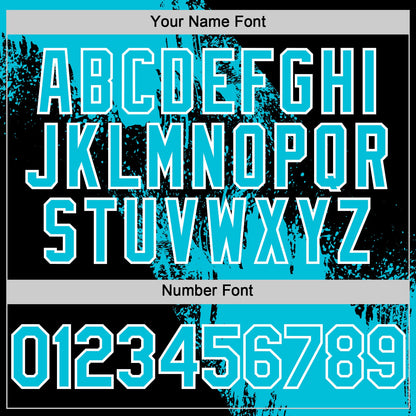 Custom Lakes Blue Black-White 3D Pattern Design Abstract Brush Stroke Authentic Baseball Jersey - Sky-Custom
