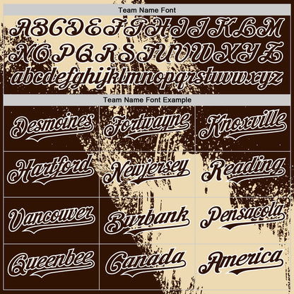 Custom Cream Brown-White 3D Pattern Design Abstract Brush Stroke Authentic Baseball Jersey - Sky-Custom