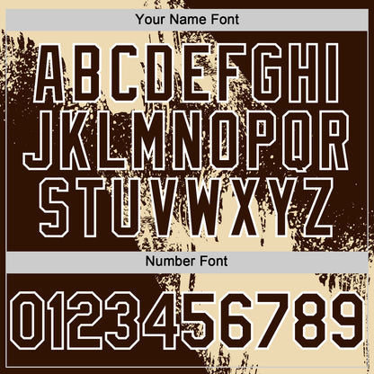 Custom Cream Brown-White 3D Pattern Design Abstract Brush Stroke Authentic Baseball Jersey - Sky-Custom