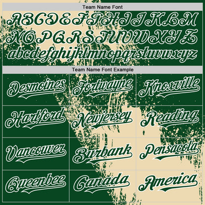 Custom Cream Green-White 3D Pattern Design Abstract Brush Stroke Authentic Baseball Jersey - Sky-Custom
