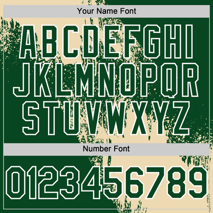 Custom Cream Green-White 3D Pattern Design Abstract Brush Stroke Authentic Baseball Jersey - Sky-Custom