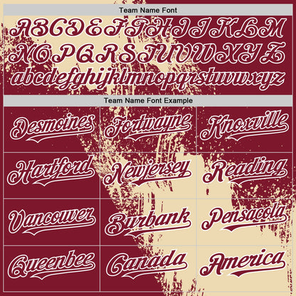 Custom Cream Crimson-White 3D Pattern Design Abstract Brush Stroke Authentic Baseball Jersey - Sky-Custom