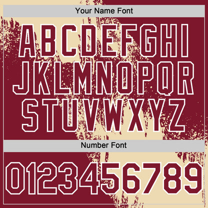 Custom Cream Crimson-White 3D Pattern Design Abstract Brush Stroke Authentic Baseball Jersey - Sky-Custom