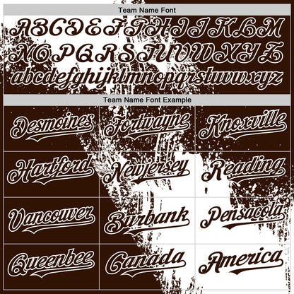 Custom White Brown 3D Pattern Design Abstract Brush Stroke Authentic Baseball Jersey - Sky-Custom