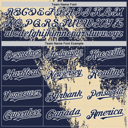 Custom Cream Navy-White 3D Pattern Design Abstract Brush Stroke Authentic Baseball Jersey - Sky-Custom