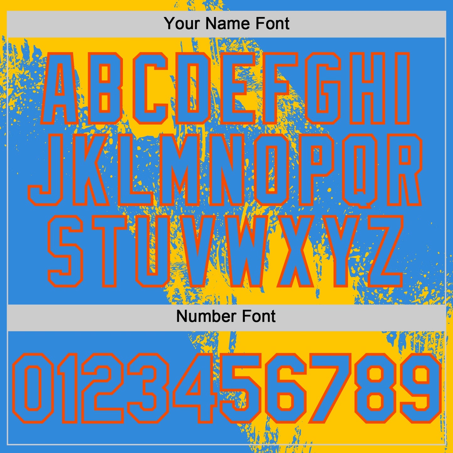 Custom Yellow Electric Blue-Orange 3D Pattern Design Abstract Brush Stroke Authentic Baseball Jersey - Sky-Custom