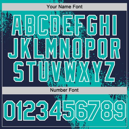 Custom Aqua Navy-White 3D Pattern Design Abstract Brush Stroke Authentic Baseball Jersey - Sky-Custom