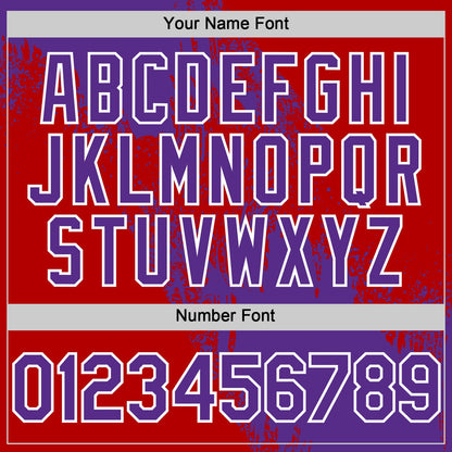 Custom Purple Red-White 3D Pattern Design Abstract Brush Stroke Authentic Baseball Jersey - Sky-Custom