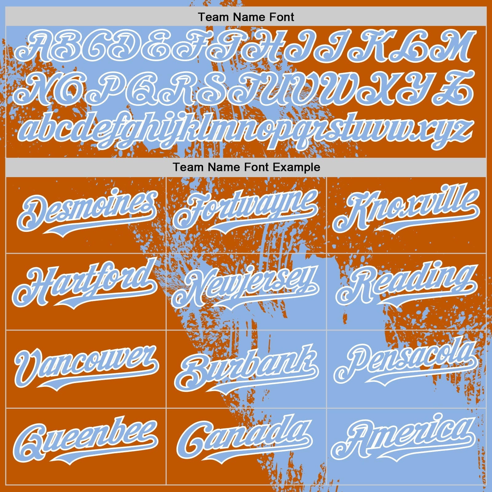 Custom Light Blue Texas Orange-White 3D Pattern Design Abstract Brush Stroke Authentic Baseball Jersey - Sky-Custom
