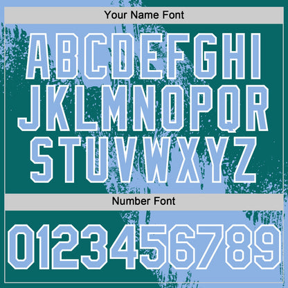 Custom Light Blue Teal-White 3D Pattern Design Abstract Brush Stroke Authentic Baseball Jersey - Sky-Custom