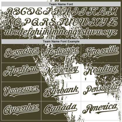 Custom White Olive 3D Pattern Design Abstract Brush Stroke Authentic Baseball Jersey - Sky-Custom