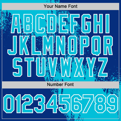 Custom Lakes Blue Royal-White 3D Pattern Design Abstract Brush Stroke Authentic Baseball Jersey - Sky-Custom