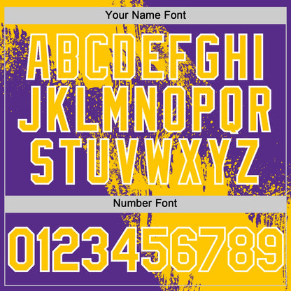 Custom Yellow Purple-White 3D Pattern Design Abstract Brush Stroke Authentic Baseball Jersey - Sky-Custom