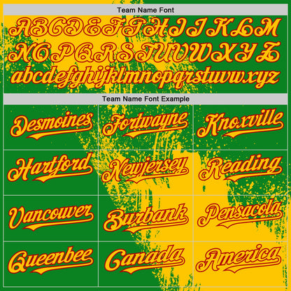 Custom Yellow Grass Green-Red 3D Pattern Design Abstract Brush Stroke Authentic Baseball Jersey - Sky-Custom