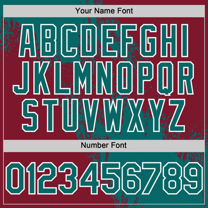 Custom Teal Crimson-White 3D Pattern Design Abstract Brush Stroke Authentic Baseball Jersey - Sky-Custom