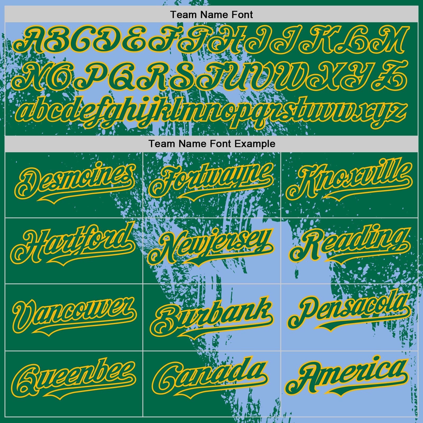 Custom Light Blue Kelly Green-Gold 3D Pattern Design Abstract Brush Stroke Authentic Baseball Jersey - Sky-Custom