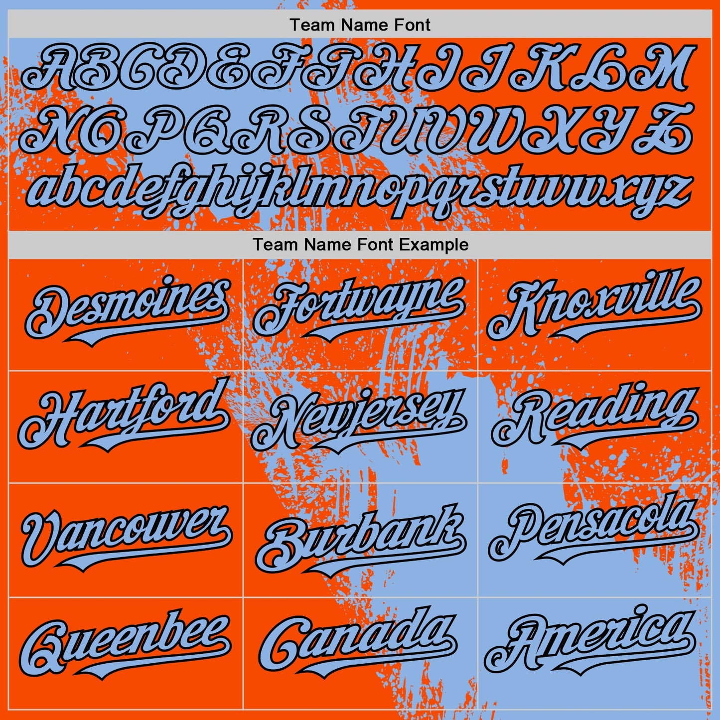 Custom Light Blue Orange-Black 3D Pattern Design Abstract Brush Stroke Authentic Baseball Jersey - Sky-Custom