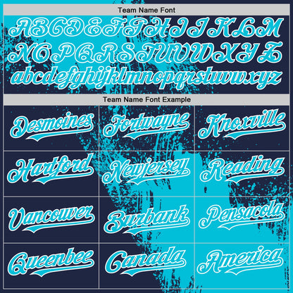 Custom Lakes Blue Navy-White 3D Pattern Design Abstract Brush Stroke Authentic Baseball Jersey - Sky-Custom
