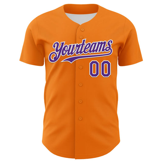 Custom Bay Orange Purple-White 3D Pattern Design Rave Psychedelic Neon Fluid Art Authentic Baseball Jersey - Sky-Custom