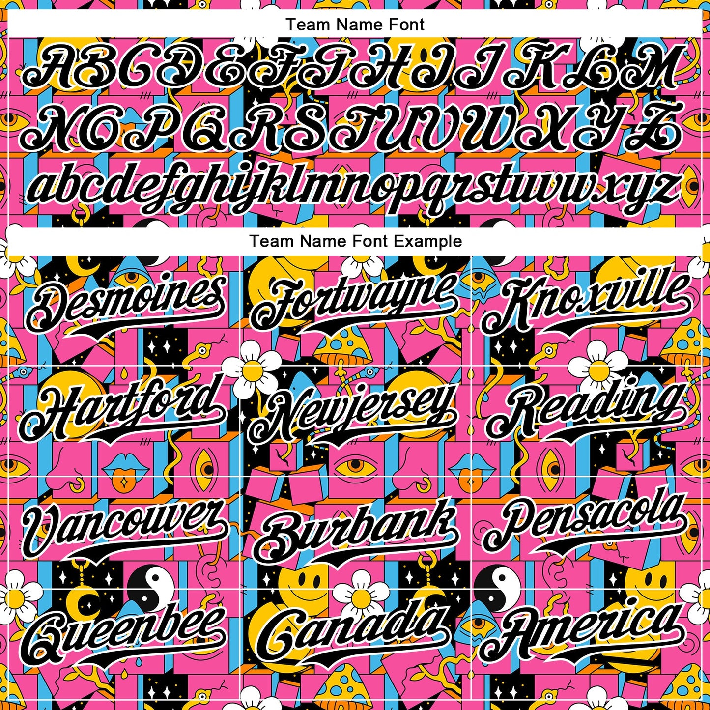 Custom Hot Pink Black-White 3D Pattern Design Rave Psychedelic Geometry Authentic Baseball Jersey - Sky-Custom