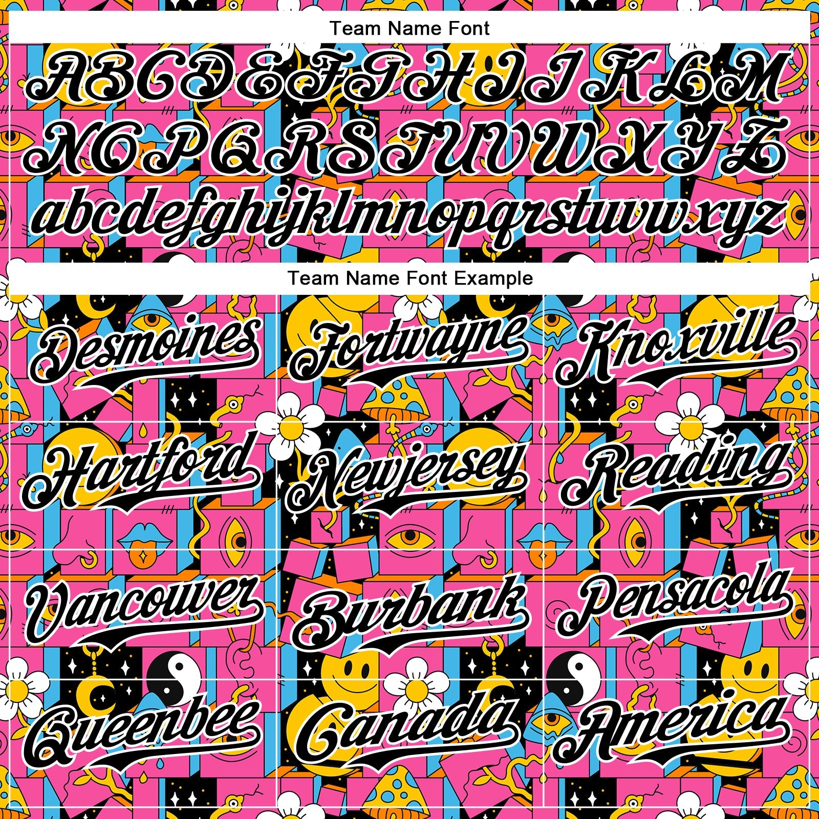 Custom Hot Pink Black-White 3D Pattern Design Rave Psychedelic Geometry Authentic Baseball Jersey - Sky-Custom